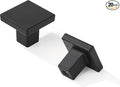 khtumeware 20 Pack Black Cabinet Knobs 1-1/4 inch(32mm) Solid Heavy Duty Square Bi-Fold Door Knob for Kitchen Bathroom and Dressing Table