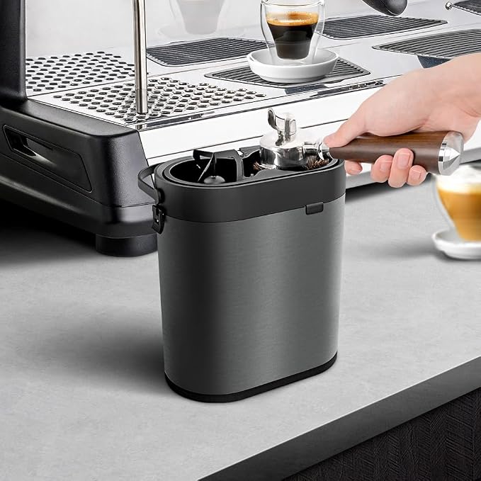 CAFEMASY Automatic Portafilter Cleaner Machine Electric Espresso Coffee Knock Box for Cleaning Espresso Coffee Puck Espresso Accessories Tools for Home or Commercial Coffee Bar