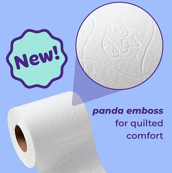 Bim Bam Boo 100% Bamboo Organic Chemical-Free Bulk Toilet Paper, Cloud-like Softness, Plant-Based Sustainable Tree-Free Bathroom Tissue, 24 Eco-Friendly Rolls, 2 Ply, 295 Sheets for RV and Camping