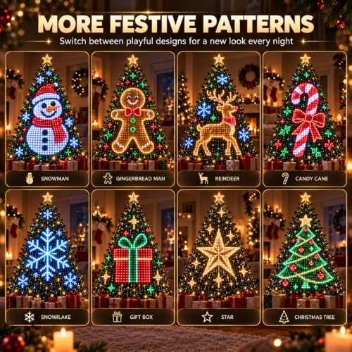 Smart Animated Christmas Tree Lights - DIY Pixel Light Show (6.9ft/2.1m (400 Lights))
