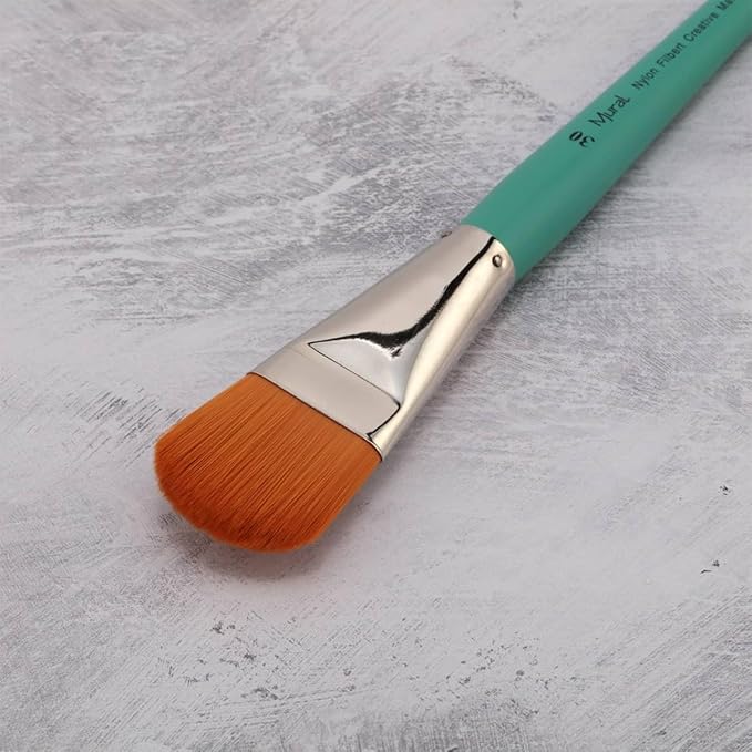 Creative Mark Art Supplies Large Mural Synthetic Golden Taklon Paint Brush - Filbert #30-2 Pack - Artist Supplies for Acrylics, Watercolors, and Oils - Durable, Resilient, Seamless Ferrules