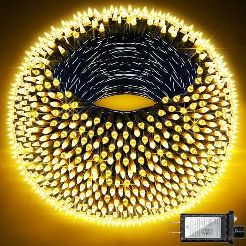 300 LED 75FT Christmas String Lights Indoor Outdoor, 12 Modes, Warm White