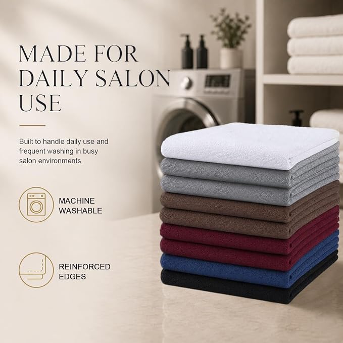 UNIMADE Salon Towels 24 Pack, Microfiber Barber Towels Bulk | (16x29 inches) Hair-Drying Cloth Super Soft Hand Cloth for Gym, Bath, Spa and Home Beauty Care(Not Bleach Proof) - Multicolor