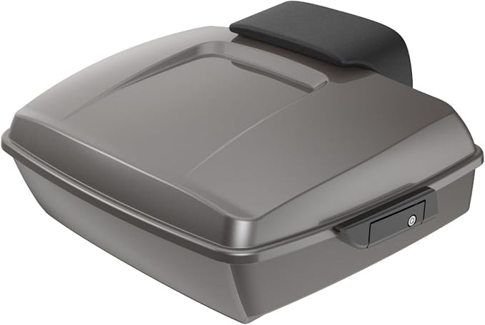 Advanblack Road Glide Tour Trunk Pack Billet Silver Chopped Tour Trunk Pack Backrest Pad for '97-'25 Harley Touring Road King Street Glide Electra Glide CVO models