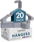 Utopia Home Plastic Hangers 20 Pack – Space Saving Clothes Hanger Grey | Durable & strong | Closet organizer & storage | Ideal for apartments, dorms & stocking stuffers