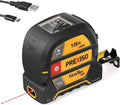 PREXISO 2-in-1 Laser Tape Measure, 135Ft Rechargeable Measurement Tool & 16Ft Measuring Movable Magnetic Hook - Pythagorean, Area, Volume, Ft/Ft+in/in/M Unit NOT Digital