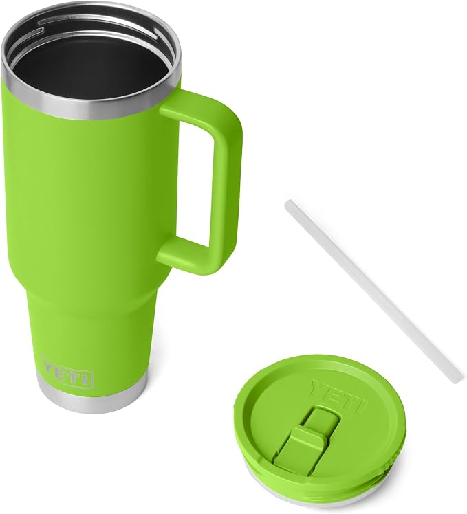 YETI Rambler 40 oz Travel Mug with Flip Straw Lid – Stainless Steel, Vacuum Insulated, Leakproof, Cup Holder Friendly, Venom