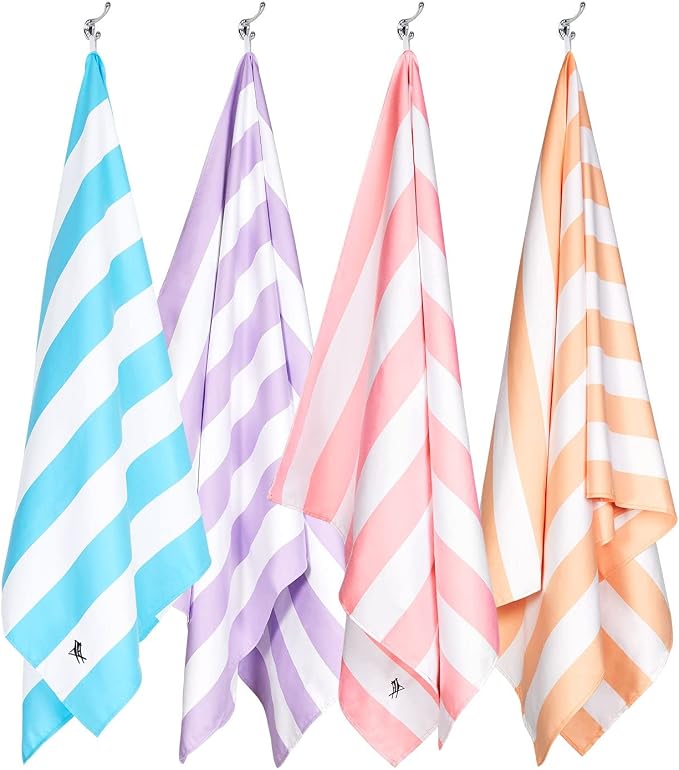 Dock & Bay Beach Towel - Quick Dry, Sand Free - Compact, Lightweight - 100% Recycled - Includes Bag - Cabana Light - Lombok Lilac - Large (160x90cm, 63x35)