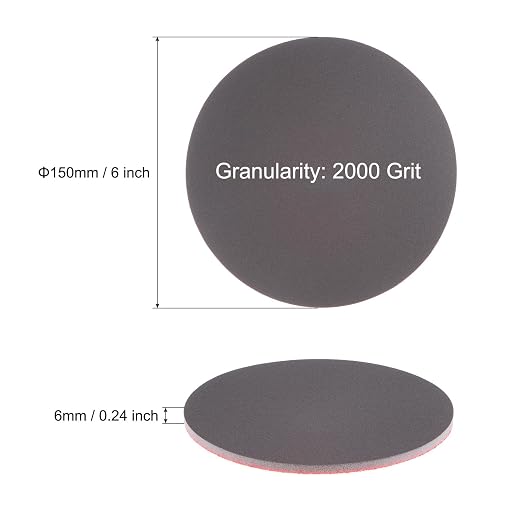 uxcell 30pcs 2000 Grit Sanding Sponge 6 Inch Hook and Loop Sponge Sanding Disc Wet/Dry for Car Wood Drywall Metal