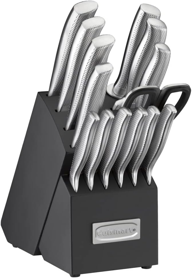 Cuisinart C77SS-15PG 15pc German Stainless Steel Hollow Handle Cutlery Block Set