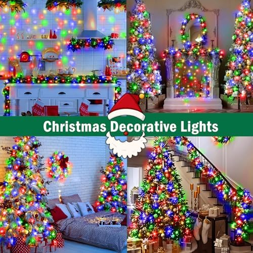 SAUIRS 500 LED 197FT Christmas Lights Outdoor String Lights with 8 Modes Timer Waterproof Fairy Light Plug in for Outside Indoor Party Xmas Palm Tree Yard Wedding Decorations(Multicolor)