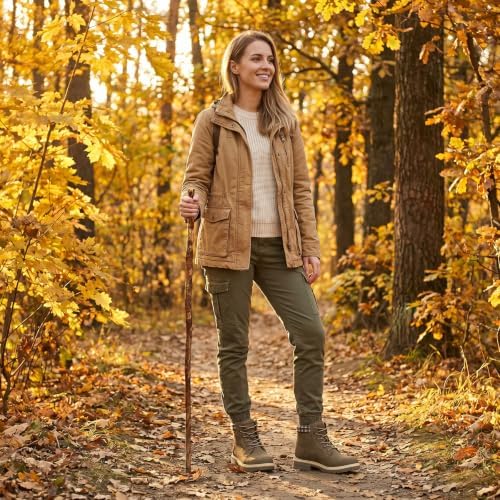 ANJOUFEMME Women Waterproof Hiking Boots Winter Snow Non Slip Outdoor Shoes