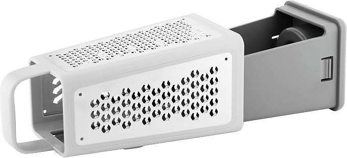 ZWILLING Z-Cut Tower Multifunctional Box Grater, Faster Grating Technology, Cheese Grater, Zester, Garlic grater, Slicer, Rasp Grater and more, Gray