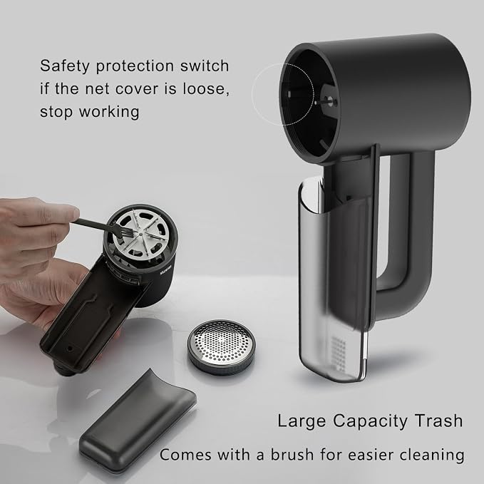 Electric Lint Remover Rechargeable, Sweater Defuzzer with Brush, Trash Box and Led Digital Display, Portable Sweater Lint Defuzzer, for Sweater Couch Clothes Carpet Furniture