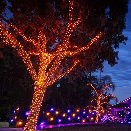 TW SHINE Halloween Lights, 400 LED 132FT Outdoor Halloween Lights Plug in with 8 Modes, Waterproof Light Outdoor, Indoor Decorations for Party Yard Haunted House Decor, Orange