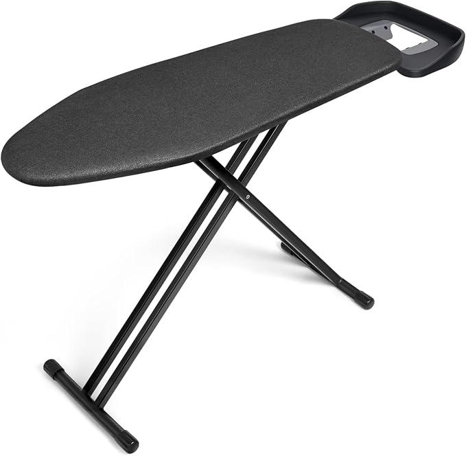 Duwee 16"×46" Extra Wide Ironing Board Full Size with Retractable Iron Rest | Ironing Board with Heat Resistant Cover Thicken Padding,Adjustable Height,Heavy Duty Sturdy Legs and Foldable,Black