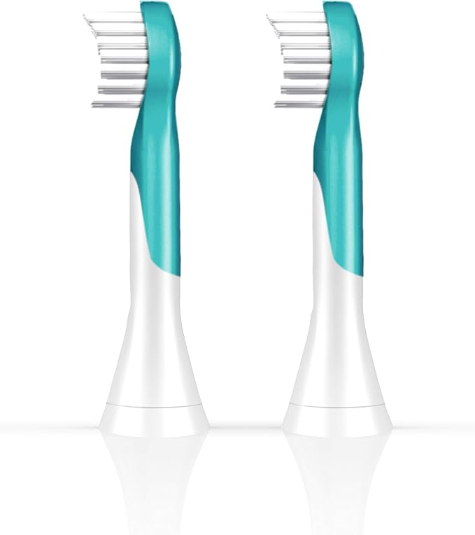 Philips Sonicare for Kids - Genuine Replacement Electric Toothbrush Heads,Compact Size,for Kids Aged 3+,HX6032/94,2 Count (Pack of 2)