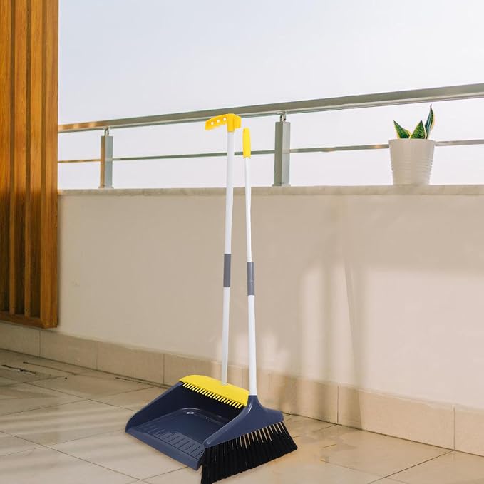 1set Broom and Dustpan Home Cleaning Soft Bristle Sweeping Tool Kit for Floors and Indoor Use Compact and Easy to Store for Keeping Your Space Tidy
