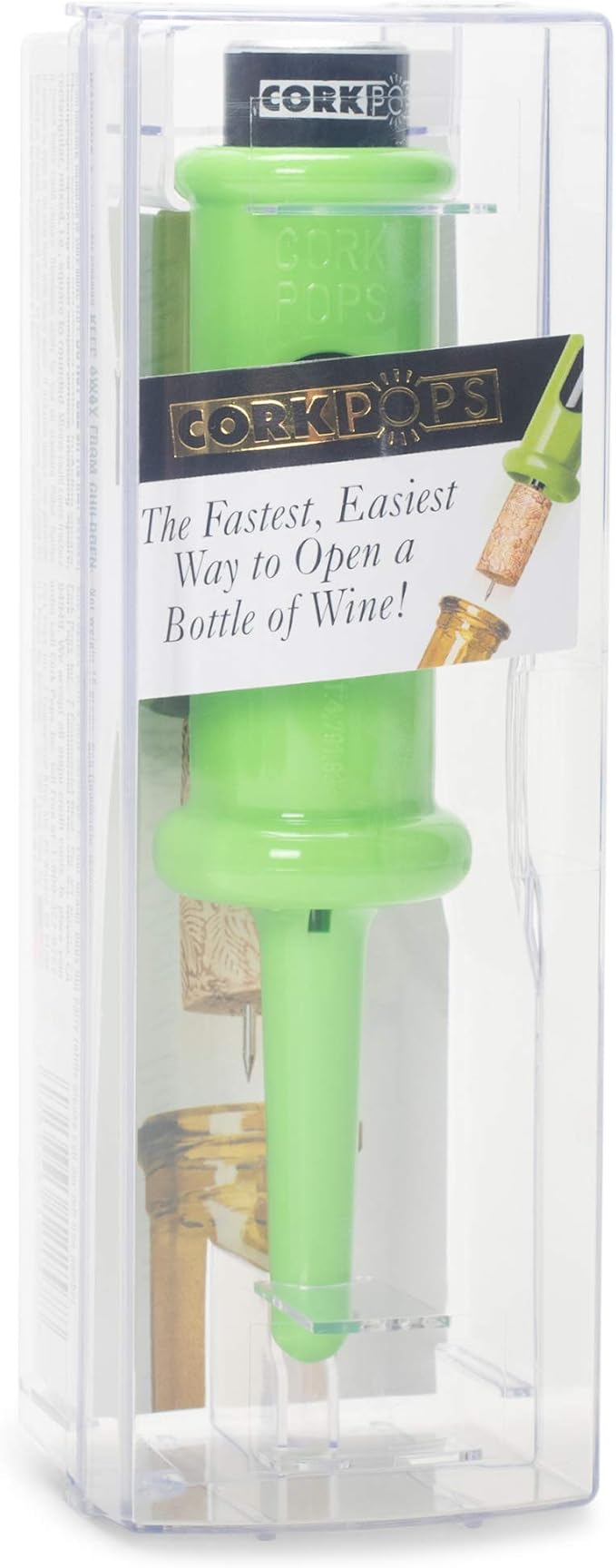 Cork Pops Lime Green 6.5 Inch Original Wine Bottle Opener