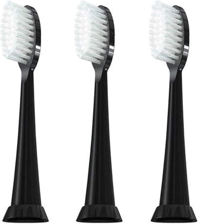 TAO Clean Umma Diamond Sonic Toothbrush Replacement Heads (3-Pack) – Replacement Heads for the TAO Clean Electric Toothbrush and Docking Station, Black