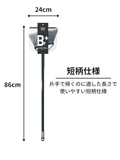 日本クリンテック Nippon Clintec Ka:Z Clean Floor Bloom & Dust Pan Set, Black