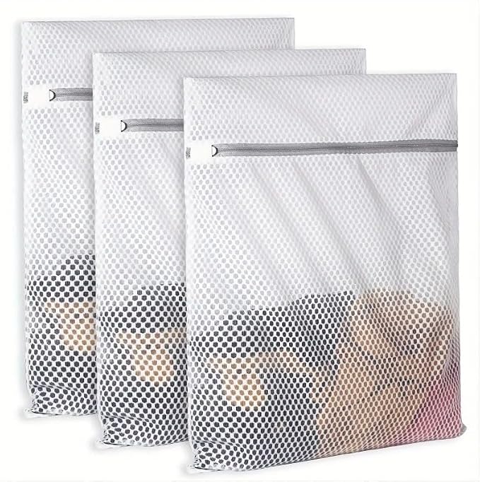 1-10PCS White Durable Honeycomb Mesh Laundry Bags For Delicates Net Fabric Durable And Reusable Delicate Wash Bag(40X50cm,1PC)