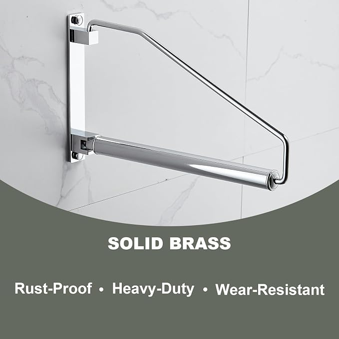 NEWRAIN Laundry Hanger, Wall Mounted Clothes Hanger with Swing Arm Holder Brass Hanging Drying Rack Space Saver,Chrome (Pack of 3)