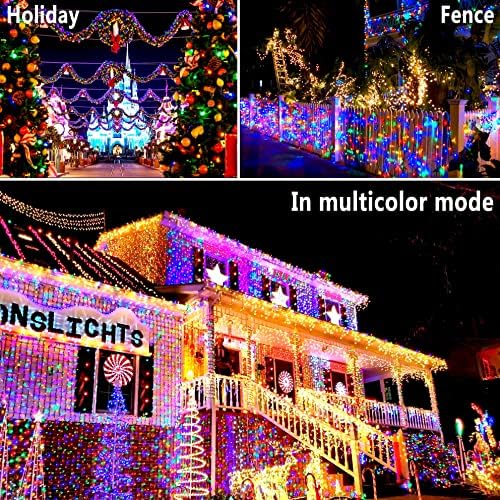 KNONEW 403FT 1000 LED Christmas Lights Color Changing Outdoor String Lights with 11 Modes & Timer Fairy Light Plug in Waterproof Fairy Lights for Xmas Yard Tree Wedding Party(Warm White to Multicolor)
