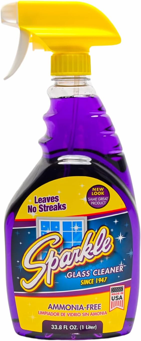 Sparkle Glass Cleaner, Original Purple Formula, 33.8-Ounce Trigger Bottle (Pack of 12)