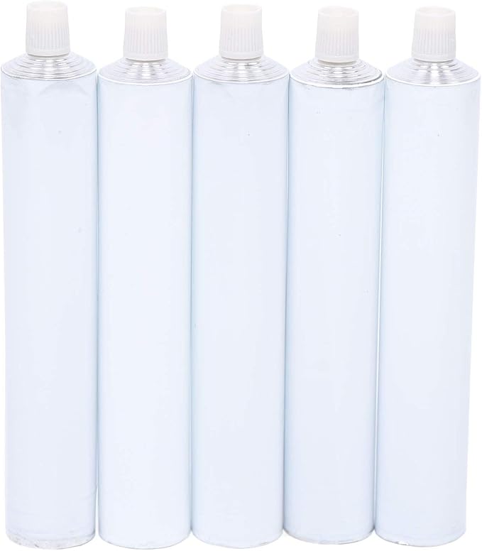 DNYSYSJ 100ml Refillable Aluminum Tubes, White, 100PCS | Needle Cap, Squeezable Containers, Empty Toothpaste & Lotion Tubes, Travel Toiletry, Cosmetic Samples