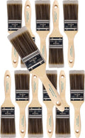 12PK 2 inch Flat Brush Premium Wall/Trim House Paint Brush Set Great for Professional Painter and Home Owners Painting Brushes for Cabinet Decks Fences Interior Exterior & Commercial Paintbrush.