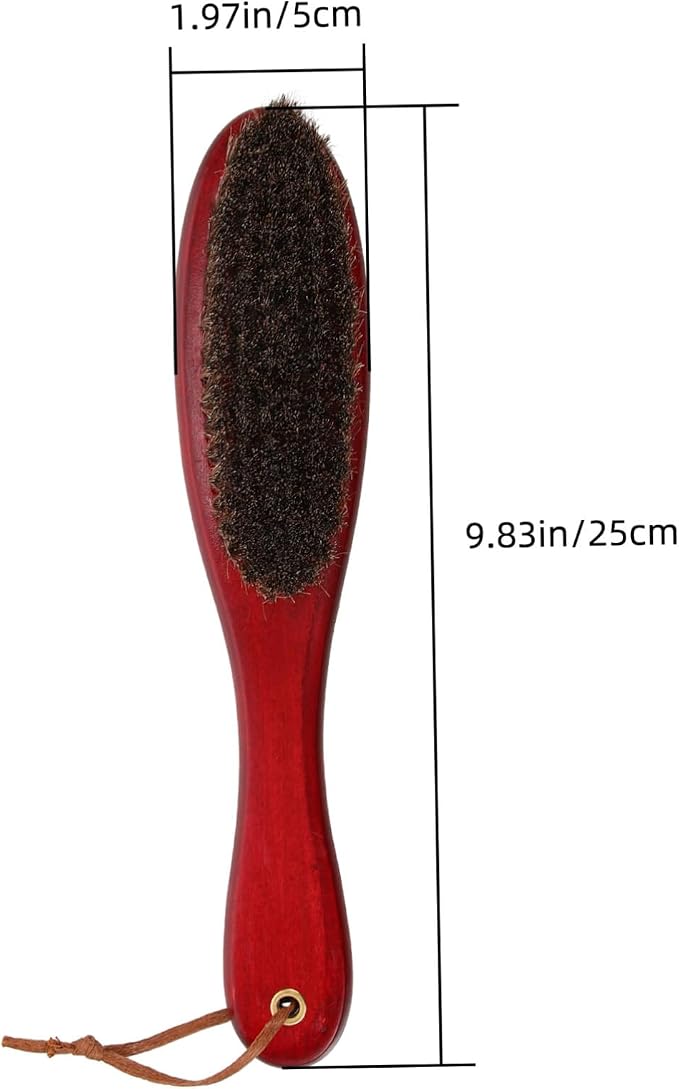 NOLITOY Shoe Cleaner Brush Handle Horsehair Cleaning Tool for Shoes Boots and Handbags Dust Removal and Polishing Brush