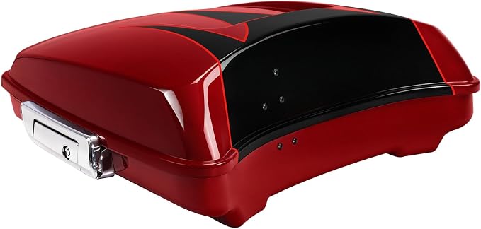 5.5" Razor Motorcycle Trunk W/Latch Key Fit For Harley 2014-2025 Touring CVO Road King Street Glide Electra Glide Ultra Limited Pack Starfire Black/Atomic Red