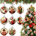 Outus 16 Pcs Santa Claus Black Ball Ornaments for Tree African American Christmas Hanging Ornaments Santa Claus Black Christmas Decorations for Tree Xmas Gifts Farmhouse Fireplace Holiday Party Favors
