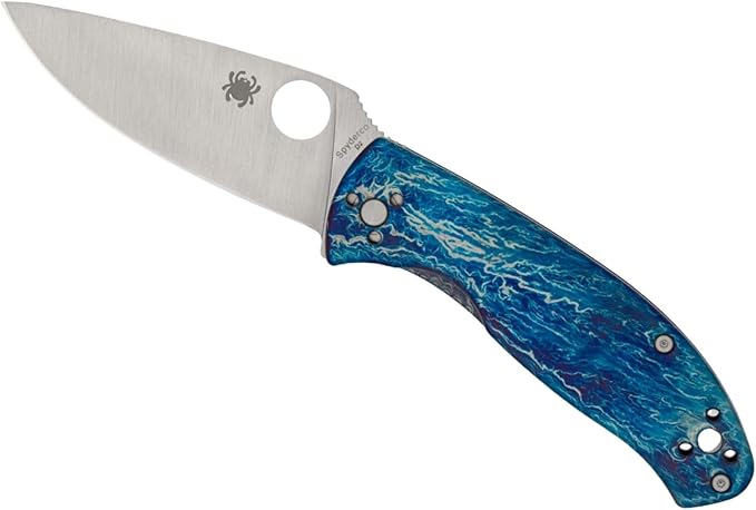 Spyderco Tenacious R.I.L. Disarray Folding Pocket Knife, PlainEdge | 7.74" Overall Length, 3.3" D2 Steel Blade, Titanium Handle, R.I.L Lock, Full-Flat Grind