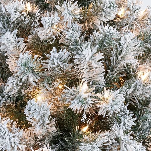 Yaheetech 9ft Pre-Lit Snow Flocked Artificial Christmas Tree, 900 Lights