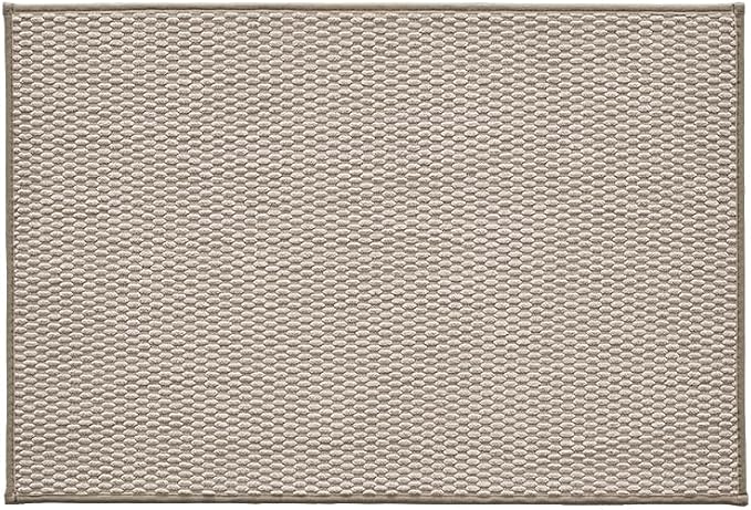 TYUU Bathroom Rugs Non Slip Washable, Super Absorbent Thin Bath Mat Quick Dry Low Pile Bathroom Rug, Beige 24"x36"