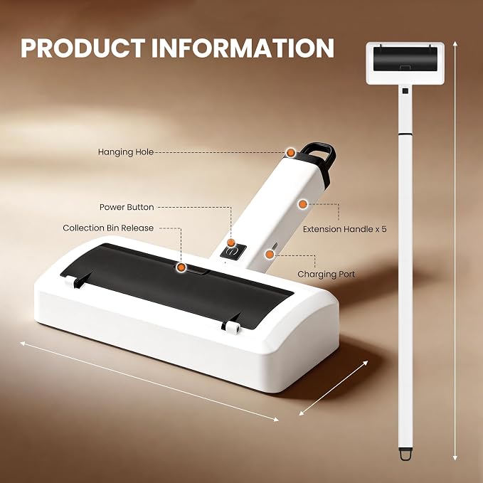 Carpet Rake Electric Rechargeable for Pet Hair Removal 10X Efficient and Quiet Cat Dog Hair Remover for Carpet, Rugs, Mats