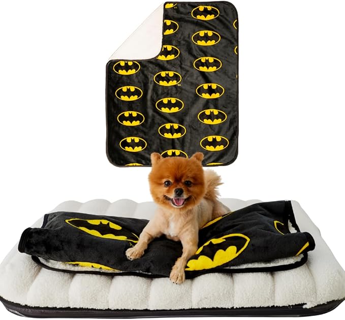 Batman DC Comics Waterproof Dog Bed Cover, Large 30x40 Pet Blanket for Furniture Bed Couch Sofa, (Officially Licensed) by Franco