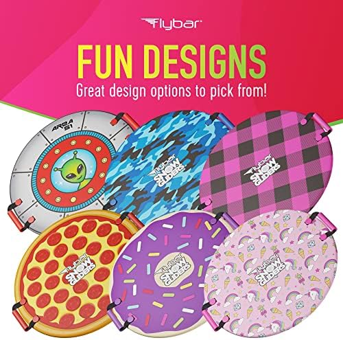 Flybar Snow Sled for Kids and Toddlers- Foam Saucer Disc, Ages 5+, Easy Grip Handles, Durable with Slick Bottom & PE Core Build, Lightweight Snow Boards, Snowboard Toys for Outdoor, Up to 110 lbs, 26"