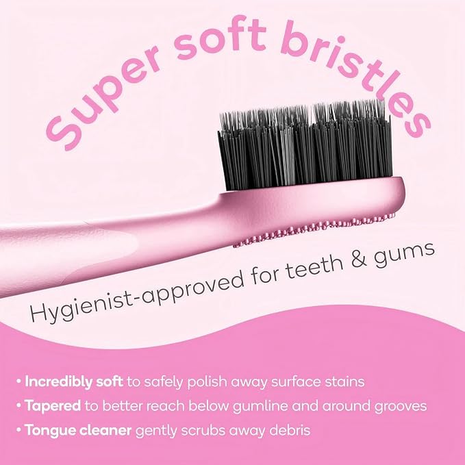 Burst Curve Sonic Electric Toothbrush for Adults (Blush Pink) | Slim Travel Brush with Cover | Ultra Soft Bristles | Up to 2 Month Rechargeable Battery | Two Modes & Timer