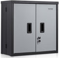 VEVOR Foldable Wall Cabinet, Metal Garage Locker Mounted 26" Small Tool Chest 240 LBS Loading Capacity Adjustable Shelf Magnetic Door File for Warehouse Office Home Black
