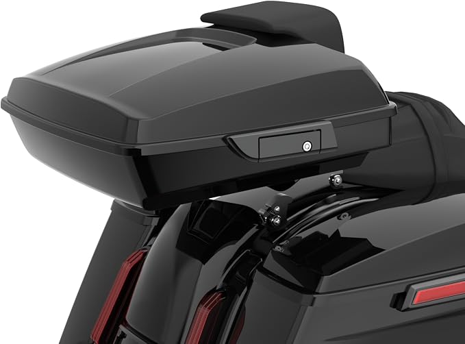 Advanblack Road Glide Tour Trunk Pack Vivid Black Razor Tour Trunk Pack Backrest Pad for '97-'25 Harley Touring Road King Street Glide Electra Glide CVO models