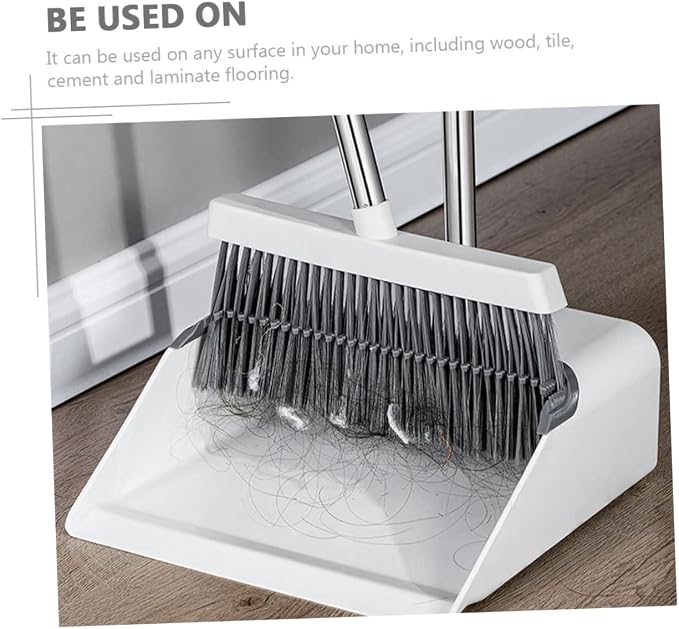 Ipetboom 1set Broom Dustpan Set Long Handle Broom Dustpan Floor Cleaning Tool Hair Cleaning Home Device