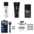Bundle: Daily Face Wash (5 oz), Precision Shave Cream (6 oz), Aftershave (1.7 oz), Essential Razor for Men Handle in Dusk + total of 10 Blade Cartridges
