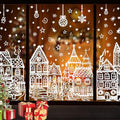 DIYDEC 15.7 * 27.5'' Large White House Christmas Window Stickers for Glass