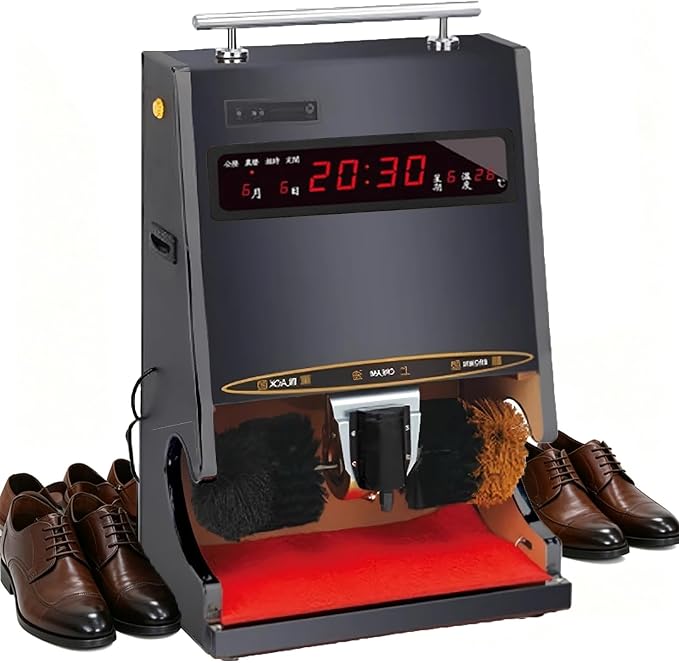 Polishing Shoes Machine,Electric Shoe Shine Machine, Automatic Shoe-Shine Machine, Shoe Polisher, Combined Spherical Brush, Household/Commercial - Electric Brush Machine Black