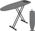 BlissBoard Full Size Ironing Board 54x14 Modern Gray | Heavy Duty Iron Table with Extra Thick Padded Cotton Cover, 7 Heights Adjustable, Heat-Resistant Iron Rest & Hanging Hook