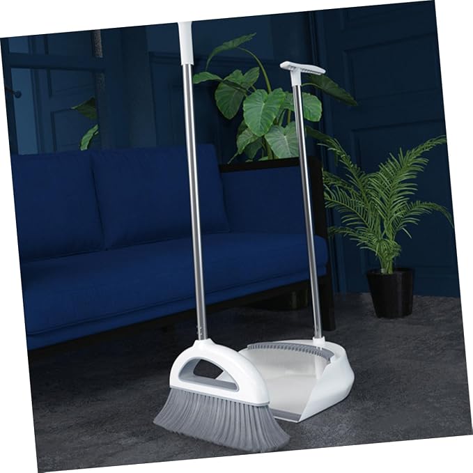 1set Broom and Dustpan for Home Ergonomic Handle Lightweight Hair Broom for Indoor Outdoor Cleaning for Sidewalks Garages Workshops and More
