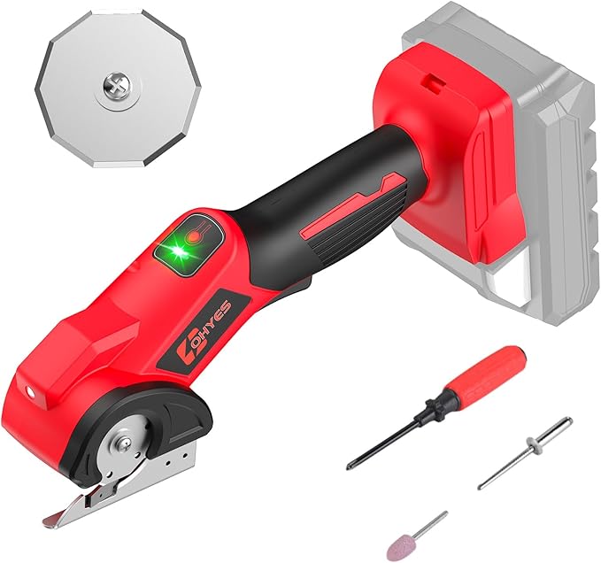Cordless Electric Scissors Fit for Milwaukee 18v Battery 440RPM Rotary Cardboard Cutter For Fabric Carpet Plastic(Battery not included, Added replacement blade)